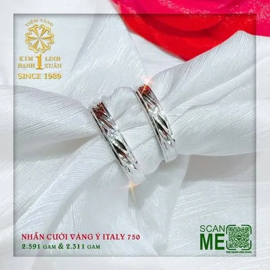 Nhẫn cưới Italy 750