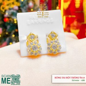 Bông Tai Hột Trắng