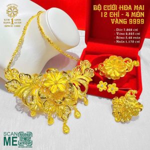 Bộ Cưới Hoa Mai 12 Chỉ - 4 Món