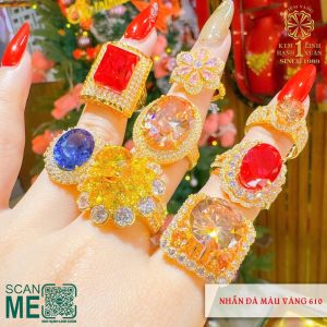 Nhẫn Đá Màu Vàng Xinh Xắn