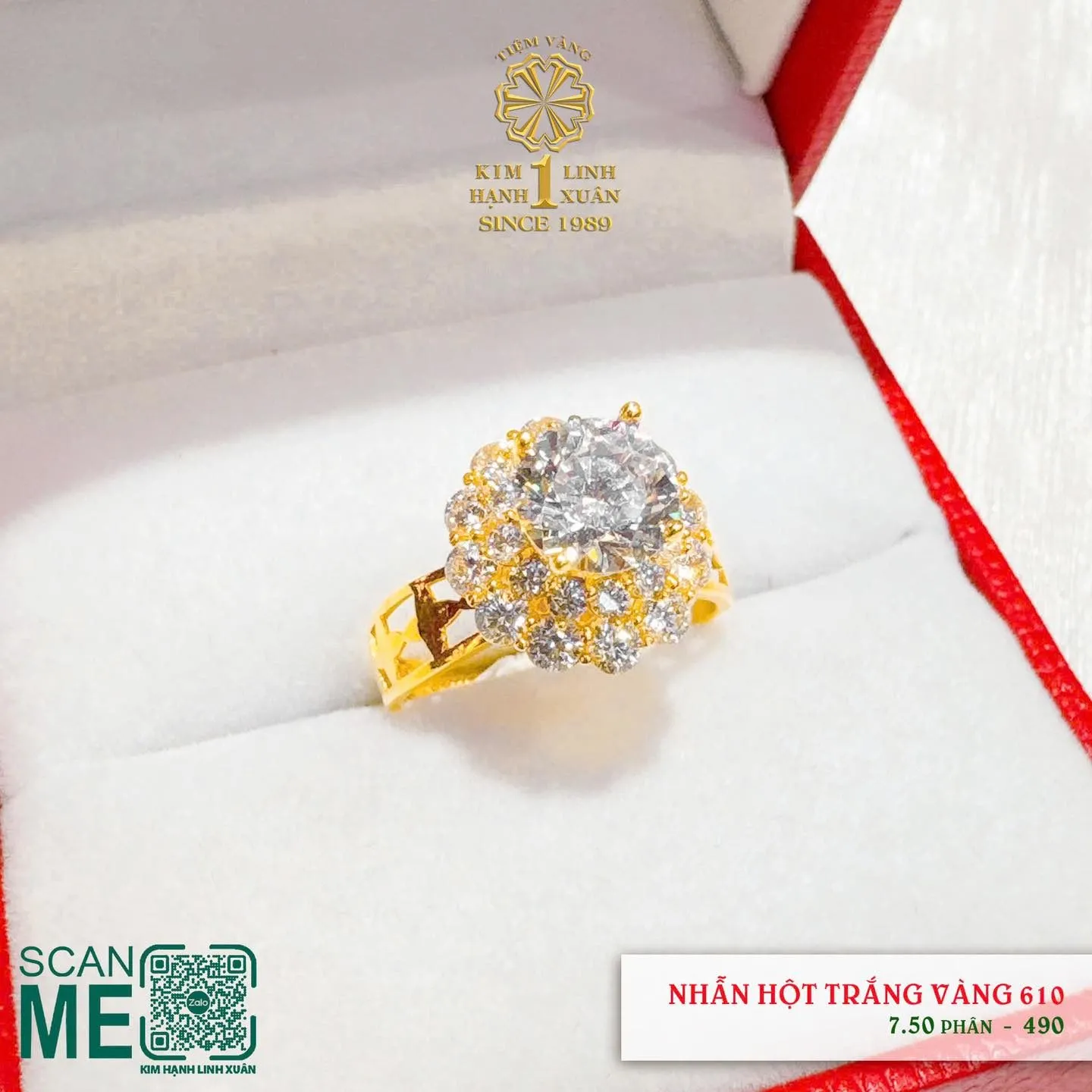 Nhẫn Hột Trắng Kiểu Mới