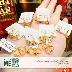 Bông Khoen Em Bé Hột Màu