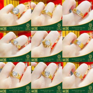 Nhẫn Kim Tiền Hột Trắng