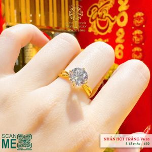 Nhẫn Kiểu Hột Trắng 4-5 Phân