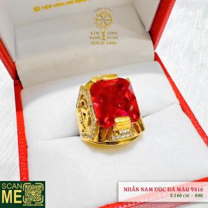 Nhẫn Nam Đúc Đá Màu