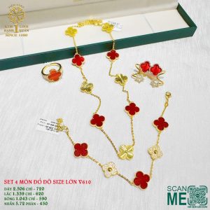 Set 4 Món Dây Chuyền Đỏ Đô