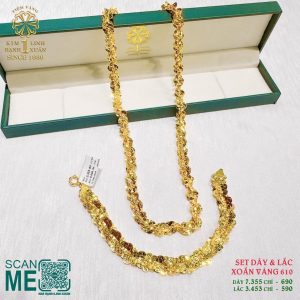 Set Dây Và Lắc Xoắn Vàng 610
