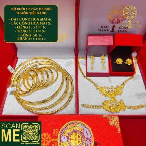 Bộ Vàng Cưới 15 Chỉ Dây Công Hoa Mai
