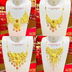Dây Chuyền Vàng Cưới Long Phụng 24K