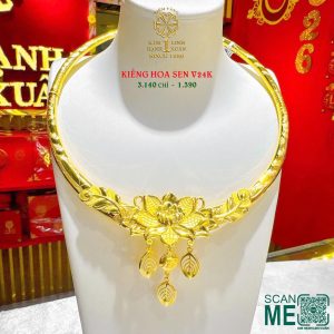 Kiềng Cưới Hoa Sen V24k