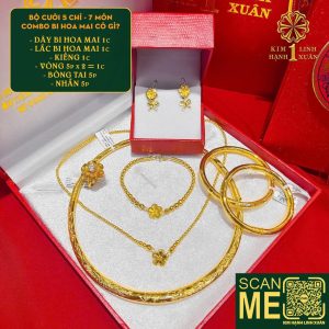 Bộ Vàng Cưới 5 Chỉ Combo Bi Hoa Mai