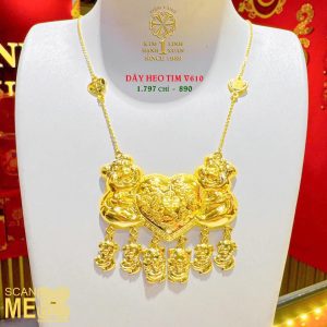 Dây Chuyền Cưới Heo Tim