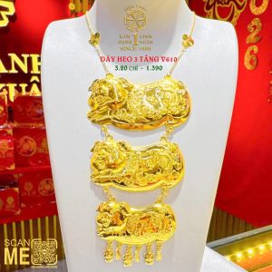 Dây Chuyền Cưới Heo 3 Tầng