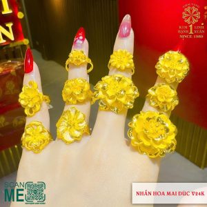 Nhẫn Hoa Mai Đúc Vàng 24k