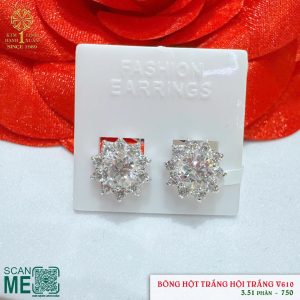 Bông Tai Hột Trắng Mẫu Mới
