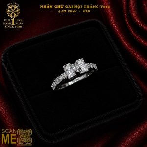 Nhẫn Kiểu Chữ Cái Hột Trắng