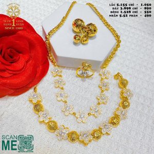 Set 4 Món Trang Sức Vòng Hoa Phối Bi