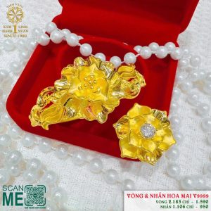 Set Vòng Và Nhẫn Hoa Mai V9999