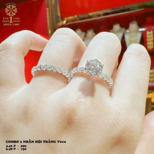 Combo 2 Nhẫn Hột Trắng