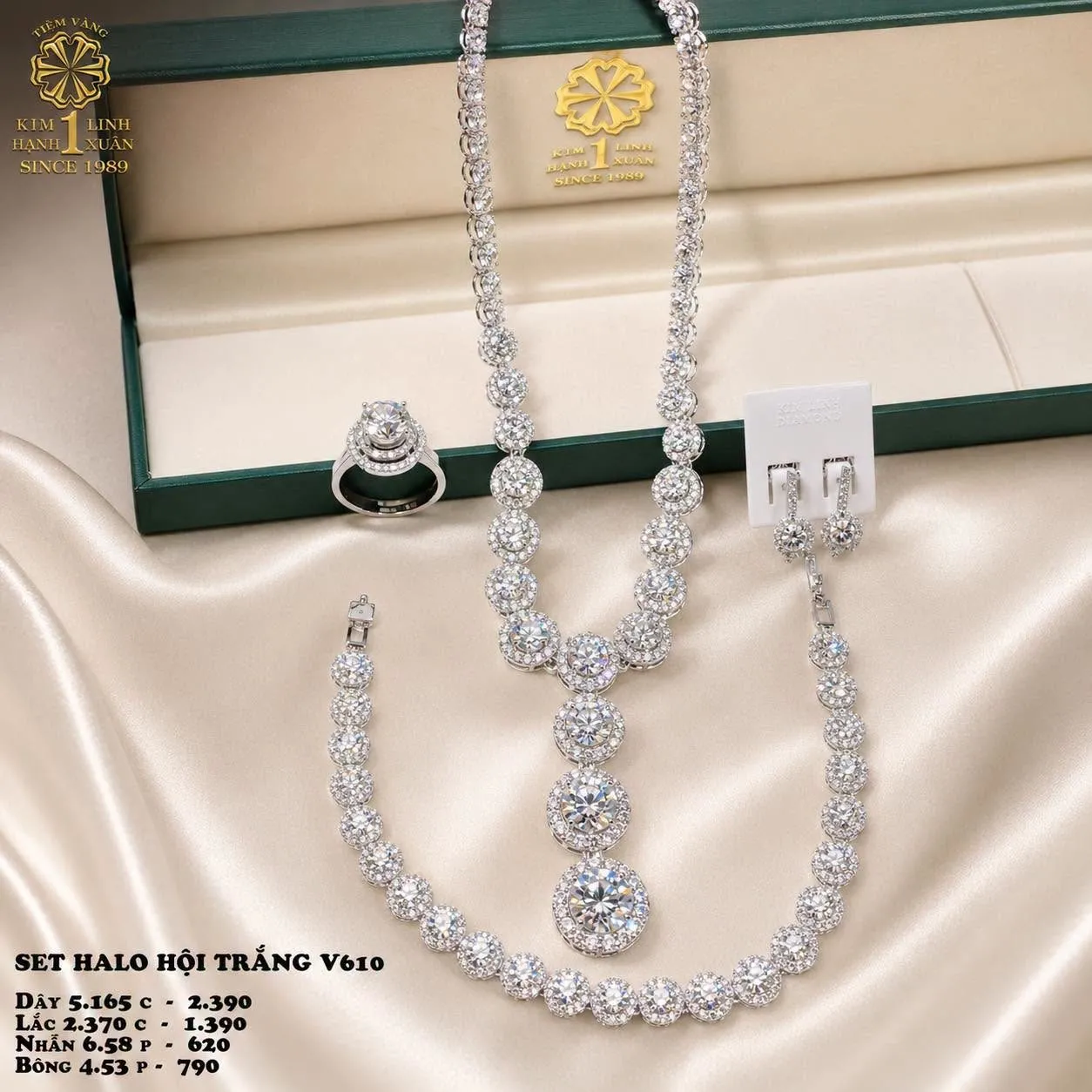 Set 4 Món Halo Hột Trắng