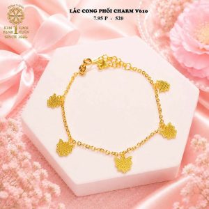 Lắc Cong Phối Charm Nhỏ Xinh