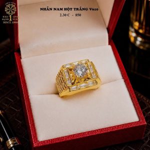 Nhẫn Nam Hột Trắng 9 phân - 2 chỉ