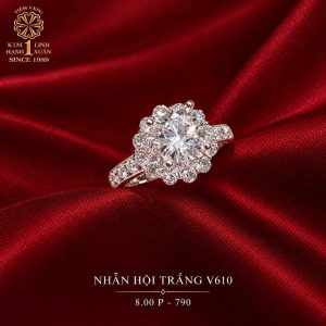 Nhẫn Hột Trắng 5-8 Phân