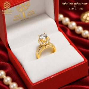 Nhẫn Nữ Hột Trắng V610